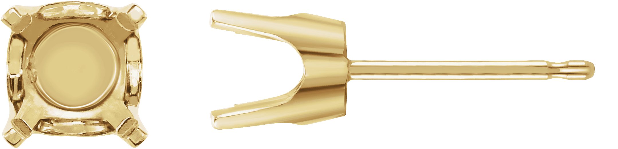 Round 4-Prong Pre-Notched Stud Earrings