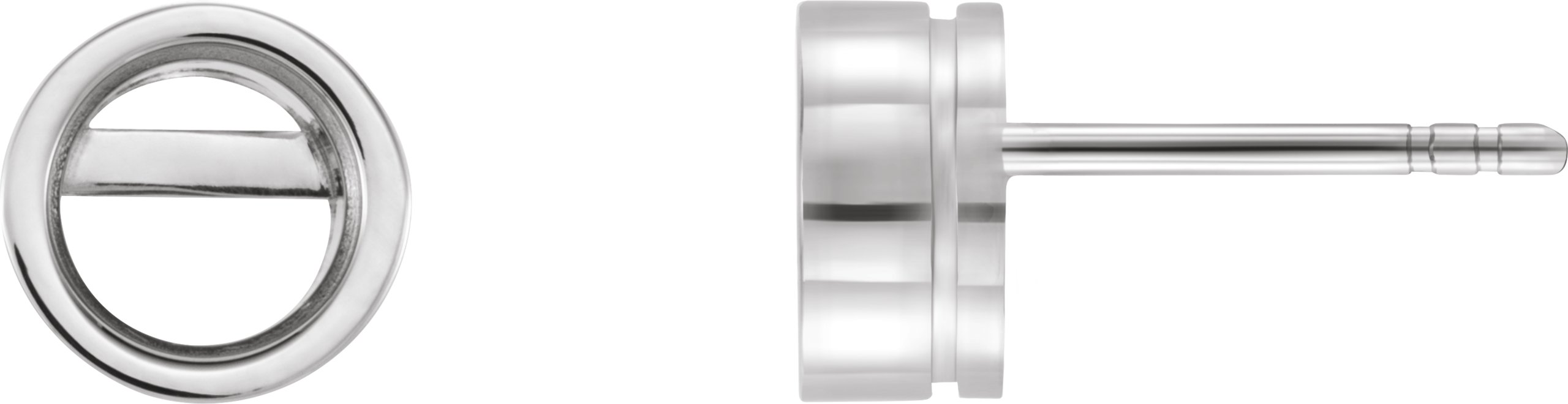 Round Bezel-Set Stud Earrings