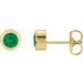 14K Yellow Lab-Grown Emerald Bezel-Set Earrings