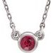 Rhodium-Plated Sterling Silver 3 mm Round Lab-Grown Ruby Solitaire 16