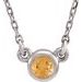 Rhodium-Plated Sterling Silver 3 mm Round Natural Citrine Solitaire 16