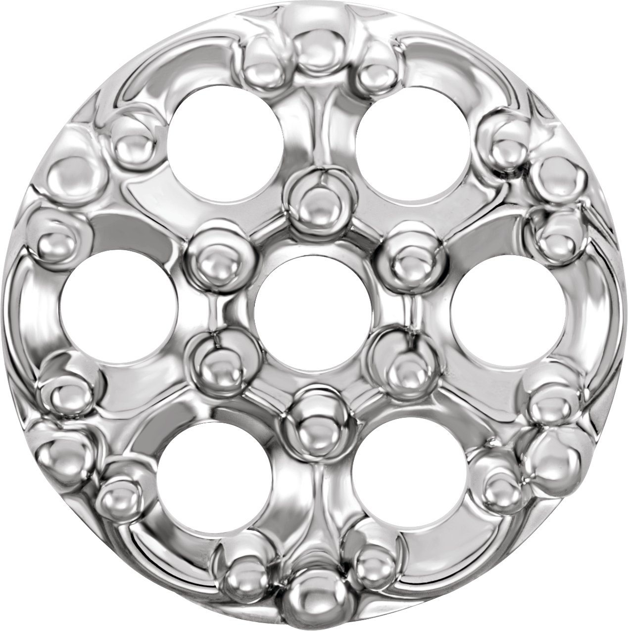 14K White 3.9 mm Round 7-Stone Cluster Top