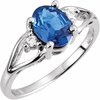 London Blue Topaz 6 x 4mm and Diamond Ring .02 CTW Ref 429755