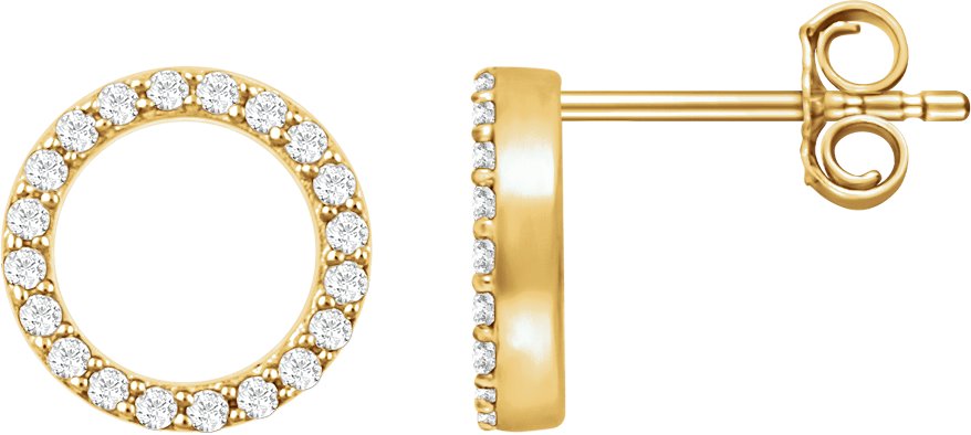 14K Yellow 1/5 CTW Natural Diamond Circle Earrings