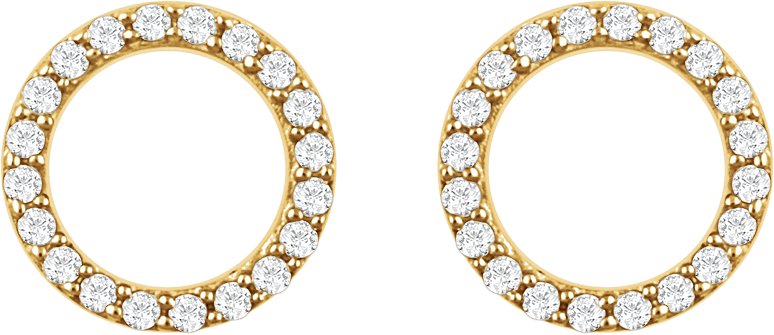 14K Yellow 1/5 CTW Natural Diamond Circle Earrings