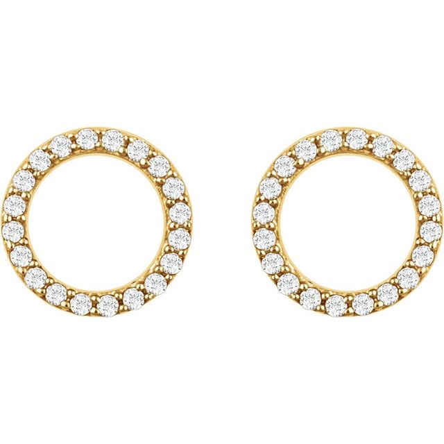 14K Yellow 1/5 CTW Natural Diamond Circle Earrings