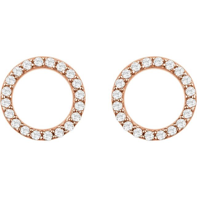 14K Rose 1/5 CTW Natural Diamond Circle Earrings