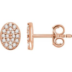 14K Rose 1/6 CTW Natural Diamond Cluster Earrings