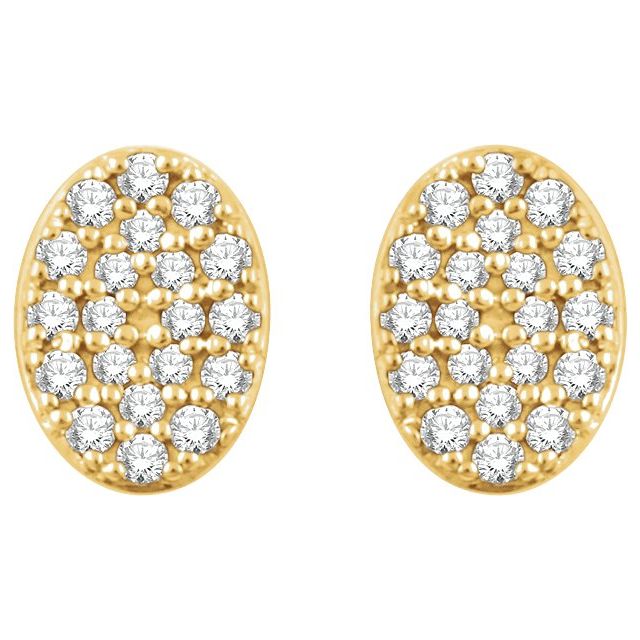 14K Yellow 1/6 CTW Natural Diamond Cluster Earrings