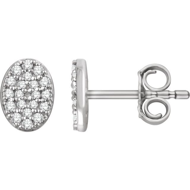 14K White 1/6 CTW Natural Diamond Cluster Earrings