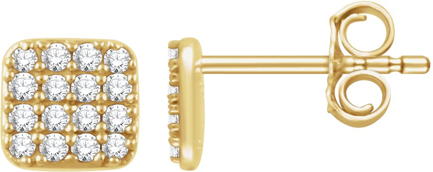 14K Yellow 1/5 CTW Natural Diamond Cluster Earrings