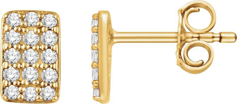 14K Yellow 1/5 CTW Diamond Cluster Earrings