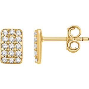 14K Yellow 1/5 CTW Diamond Cluster Earrings