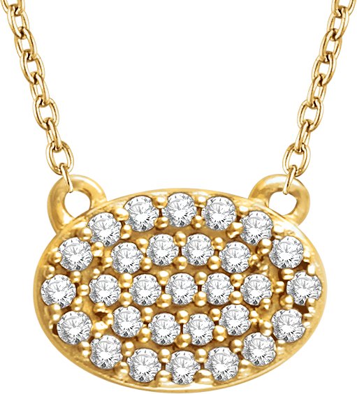 14K Yellow 1/5 CTW Natural Diamond Cluster 16-18" Necklace