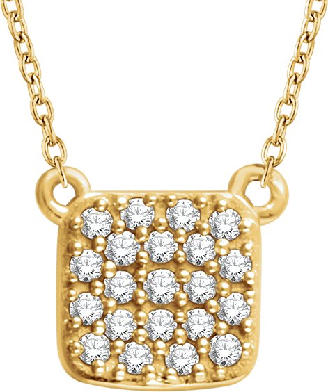 14K Yellow 1/6 CTW Natural Diamond Cluster 16-18" Necklace