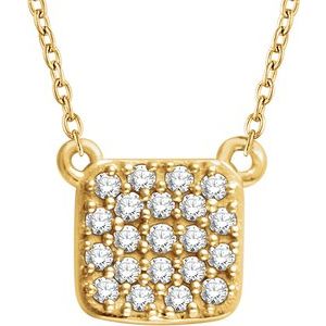 14K Yellow 1/6 CTW Natural Diamond Cluster 16-18" Necklace