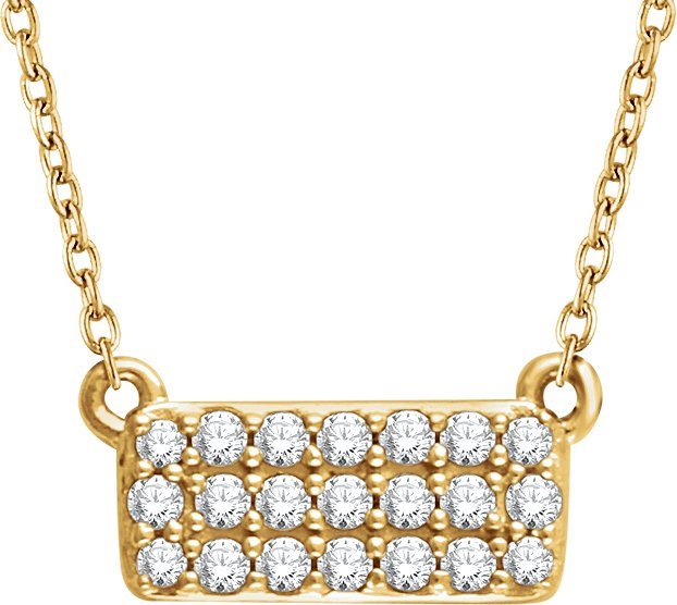 14K Yellow 1/6 CTW Natural Diamond Cluster 16-18" Necklace