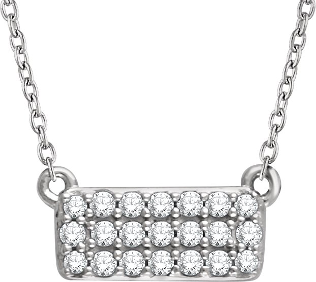 14K White 1/6 CTW Natural Diamond Cluster 16-18 Necklace