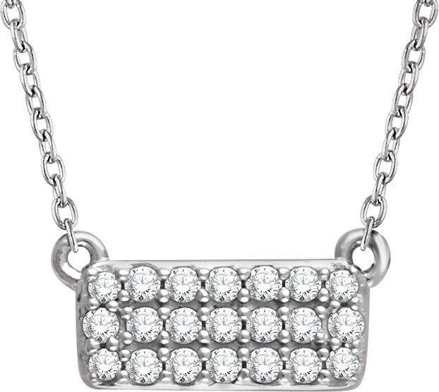 14K White 1/6 CTW Natural Diamond Cluster 16-18" Necklace