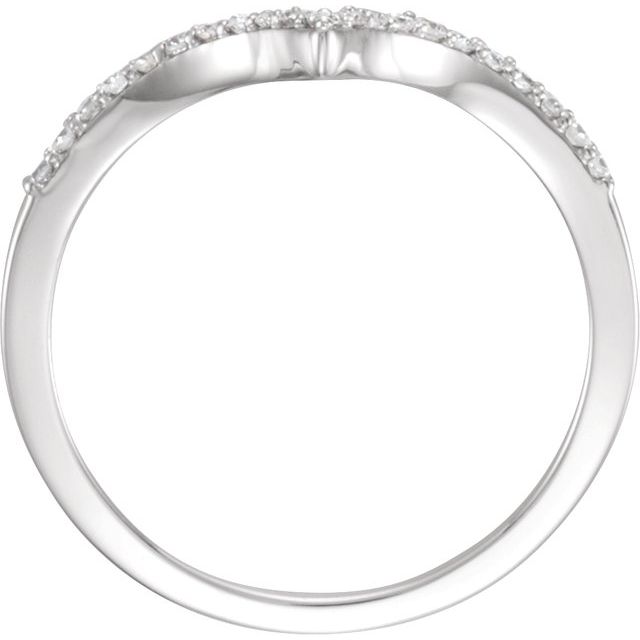 14K White 1/6 CTW Diamond V Ring Size 7
