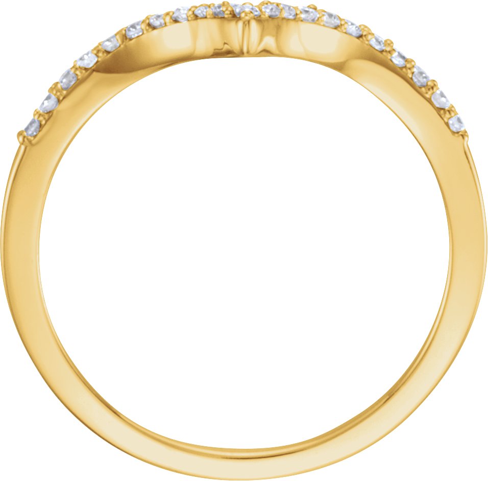 14K Yellow 1/6 CTW Natural Diamond V Ring
