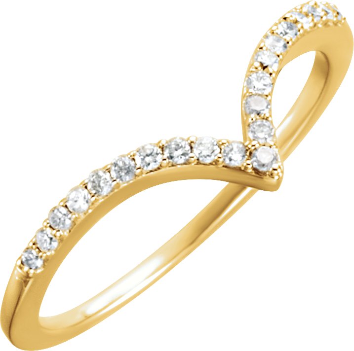 14K Yellow 1/6 CTW Natural Diamond V Ring