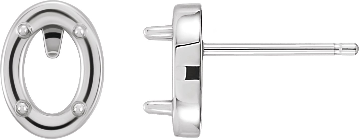 Oval 4-Prong Earrings