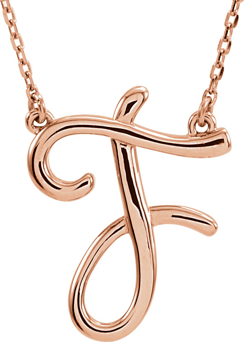 14K Rose Script Initial F 16