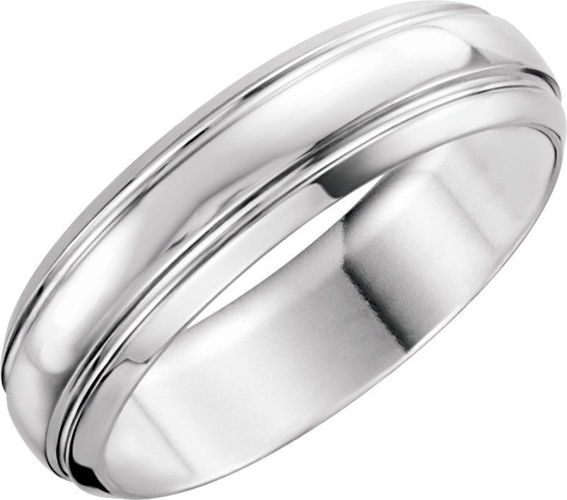 Palladium 6 mm Grooved Band Size 8 Ref 2694446