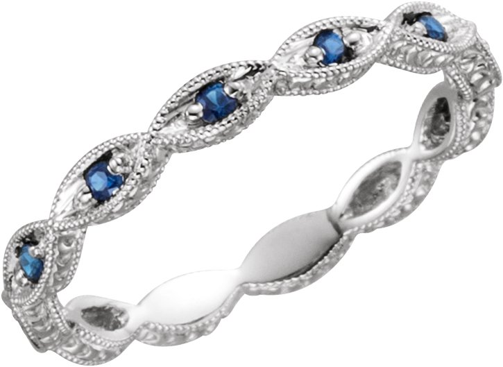 14K White Blue Sapphire Anniversary Band Size 7 Ref 3468429