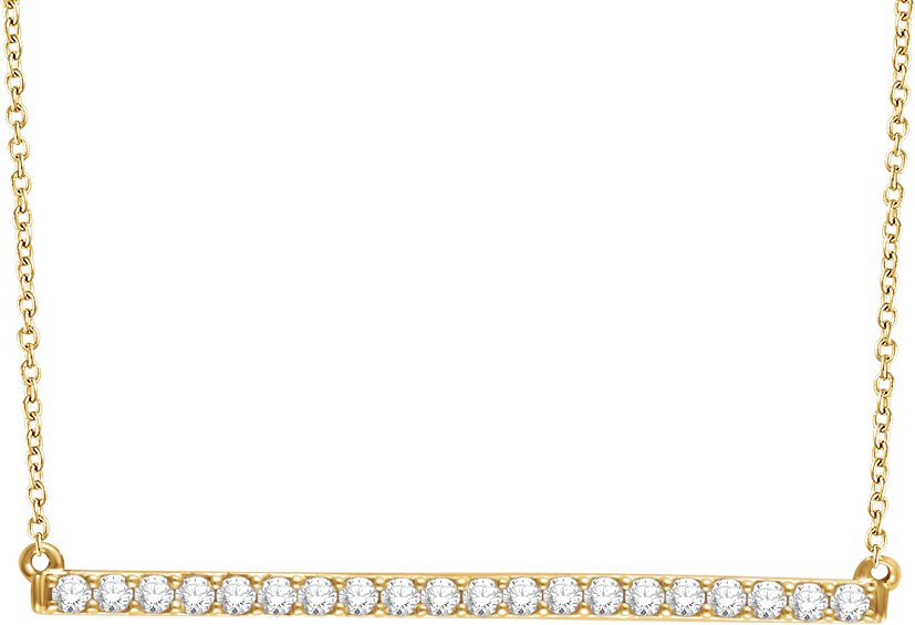 14K Yellow 1/2 CTW Natural Diamond Bar 16-18" Necklace