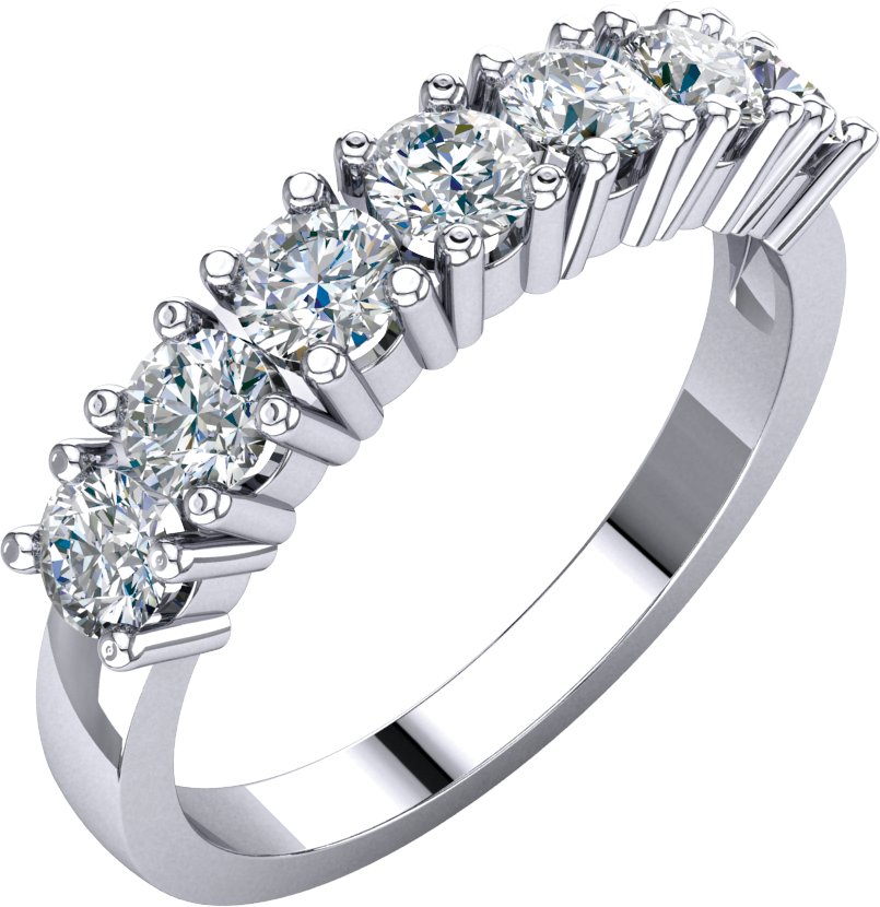 14K White 1 CTW Natural Diamond Anniversary Band