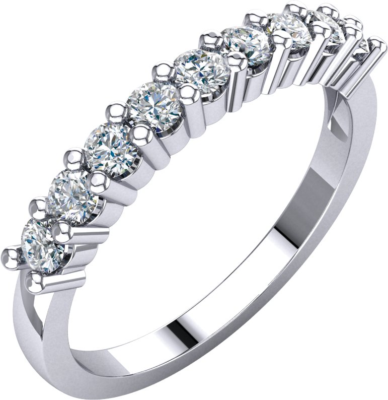 14K White 1/2 CTW Natural Diamond Anniversary Band