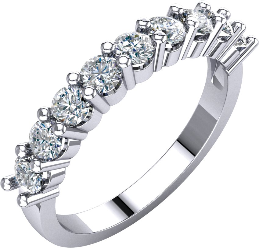 14K White 9/10 CTW Natural Diamond Anniversary Band