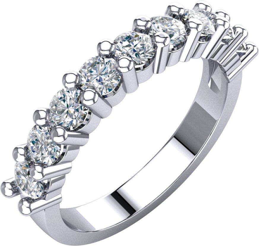 14K White 1 CTW Natural Diamond Anniversary Band