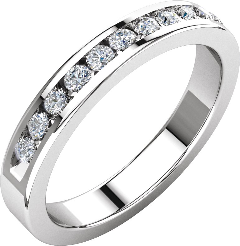 14K White 1/3 CTW Natural Diamond Anniversary Band