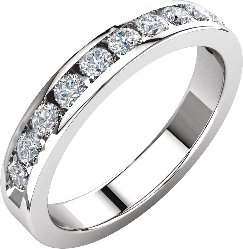 14K White 1/2 CTW Natural Diamond Anniversary Band