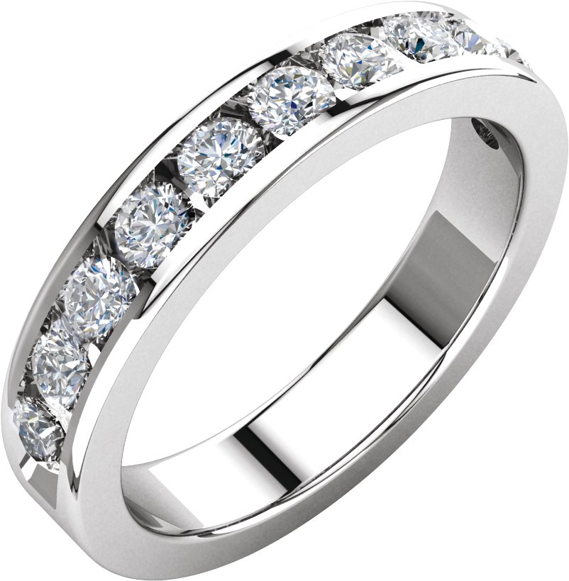 14K White 3/4 CTW Natural Diamond Anniversary Band