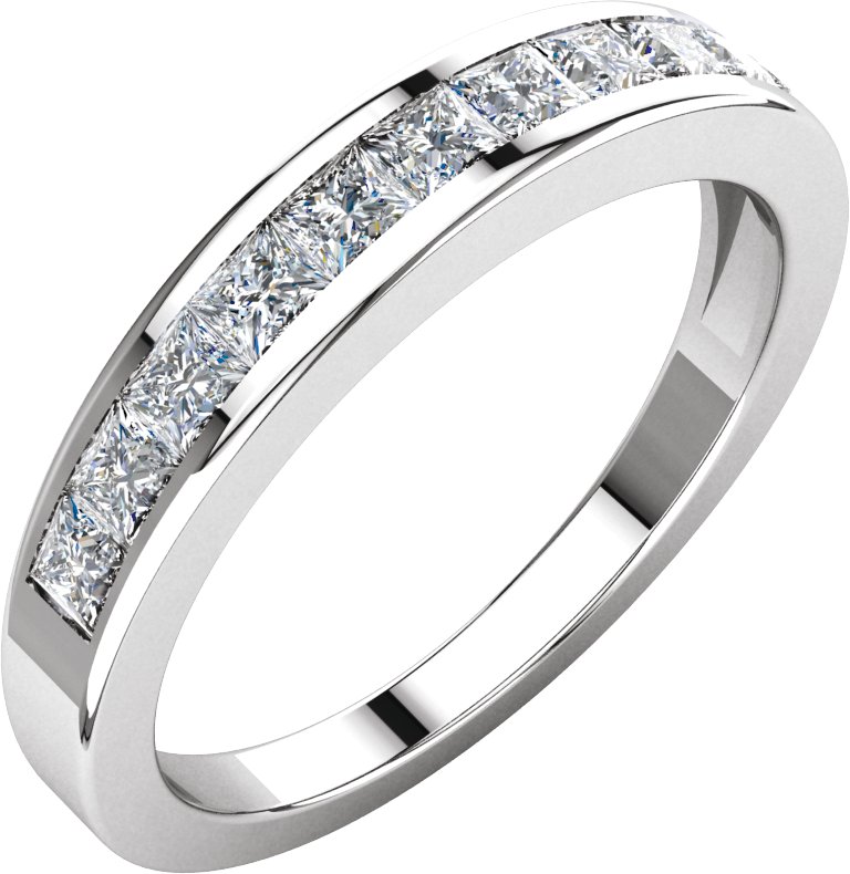 14K White 3/4 CTW Natural Diamond Anniversary Band