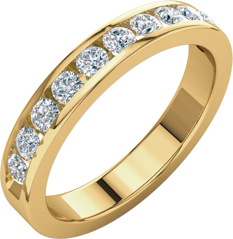 14K Yellow 1/2 CTW Natural Diamond Anniversary Band