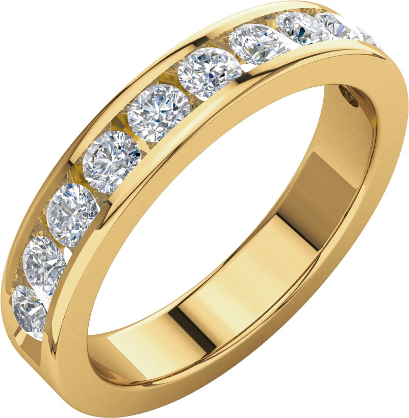 14K Yellow 3/4 CTW Diamond Anniversary Band Size 5      