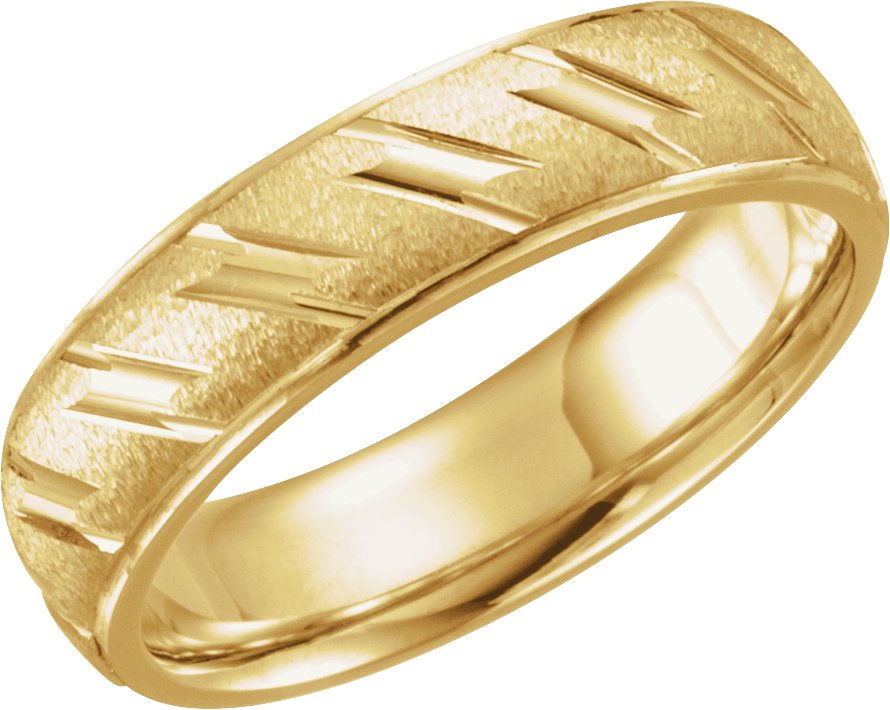 14K Yellow 6 mm Design Band Size 5 Ref 275250