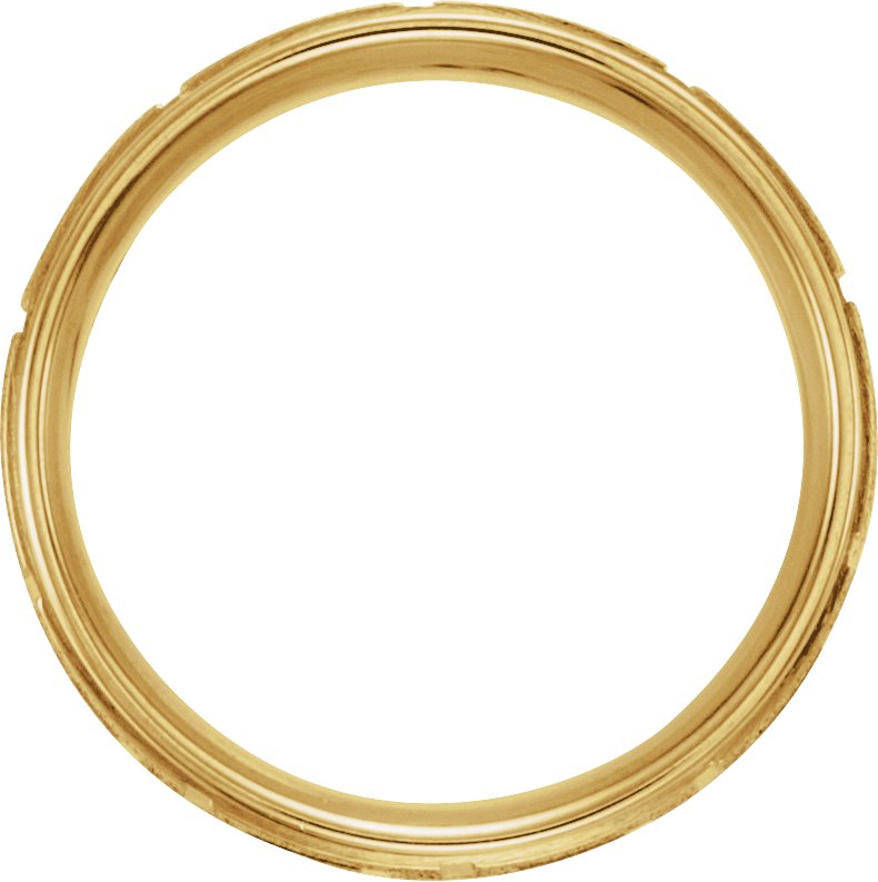 Alternative view of Greek Key Comfort-Fit Band – 14K Yellow Gold