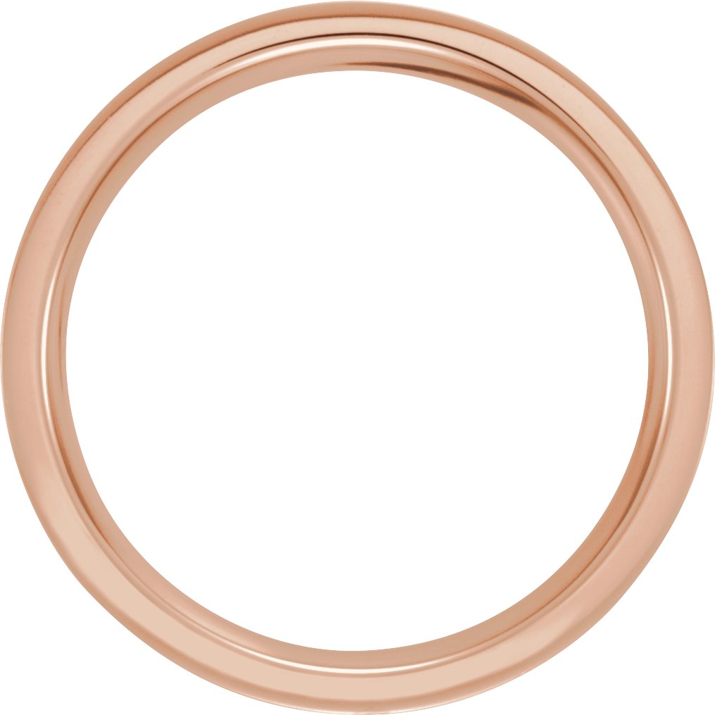 14K Rose White 6 mm Flat Band with Satin Finish Size 8 Ref 3545625