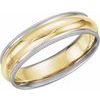 14K White Yellow White 6 mm Grooved Band with Milgrain Size 12 Ref 27605