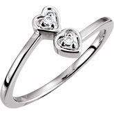 Youth Double Heart Ring Mounting 