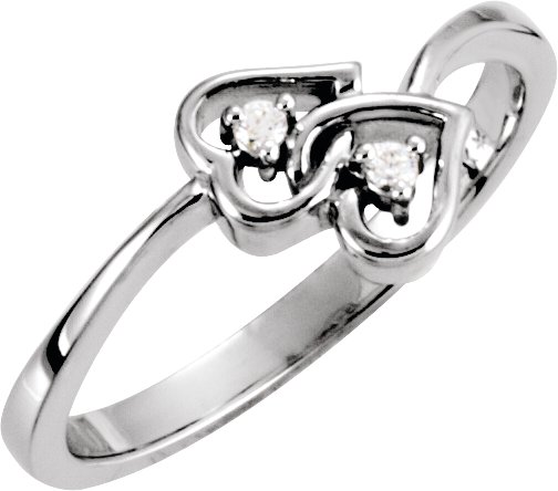 Double Heart Teen Ring Mounting
