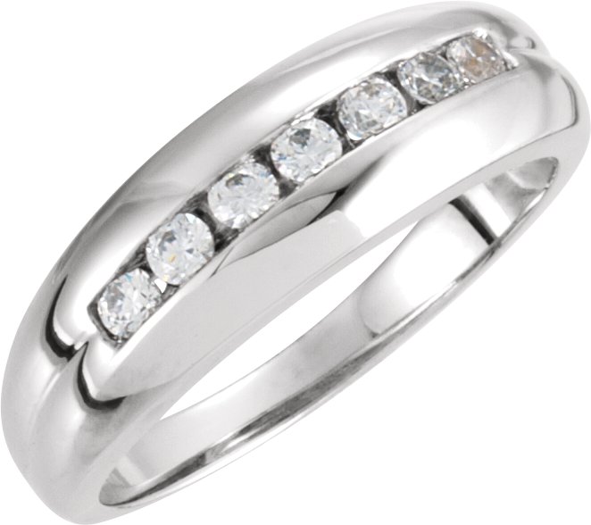 14K White Men-s 3/8 CTW Diamond Ring