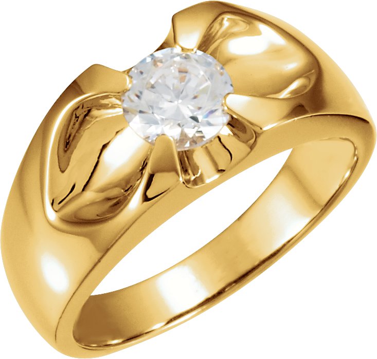 14K Yellow 6.5 mm Round Men s Belcher Ring Mounting Stuller