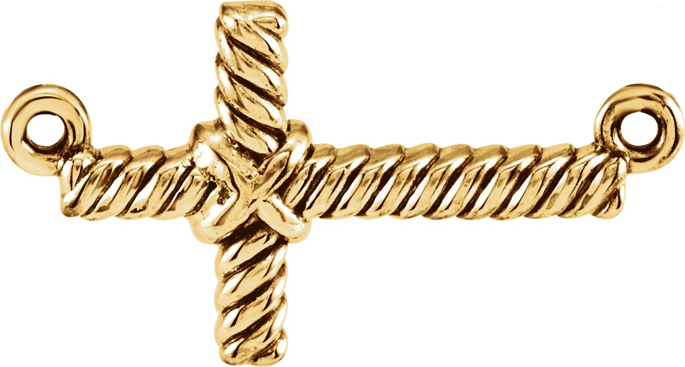 Rope Sideways Cross Necklace or Center